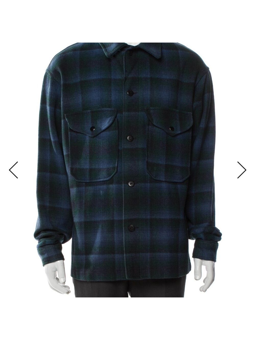 Pendleton Men's Black and Blue Plaid Shacket